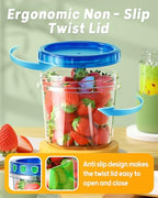 BiuLeon 6 Pack-24 oz Freezer Storage Containers, Plastic Food Storage Containers with Twist Top Lids, BPA Free and Reusable Soup Containers with Lids, Leakproof/Microwave/Dishwasher Safe - color: 6Pack-24oz