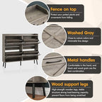Maupvit Large Shoe Storage Cabinet with 4 Flip Drawers, Narrow Shoe Cabinet for Entryway with Wooden Legs, Freestanding Hidden Shoe Rack Organizer ＆ Metal Hinges, Washed Gray - color: Washed Gray, style: 4-Drawers
