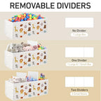Extra Large Collapsible Toy Box with Lids, Sturdy Storage Organizer for Kids, 38"x16"x13" Toy Chest for Playroom, Nursery, Bedroom, Living Room (Chubby Animals)