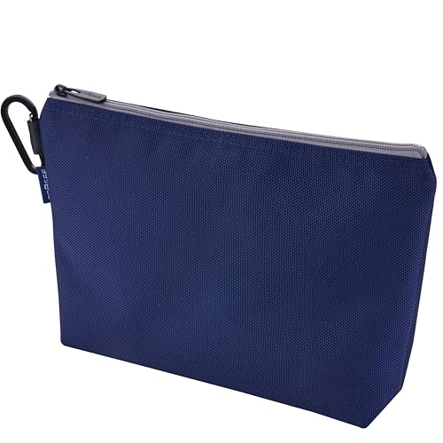 Tool Pouch Zipper Small Tool Bag Pouches Organizer Bag with Metal Carabiner, Nylon 1680D Heavy Duty for Wrenches, Screwdrivers & Office Supplies, Pack of 3, Green, Khaki, Blue - color: 1 Pack, 11" Blue