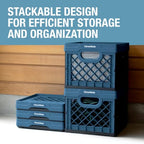 CleverMade Collapsible Milk Crate 25L (6.6 Gal), 50 lb Capacity Heavy Duty Folding Crate – Stackable Storage Crates with File Rails, Plastic Collapsible Crates - Obsidian - color: Obsidian, size: 1 Pack