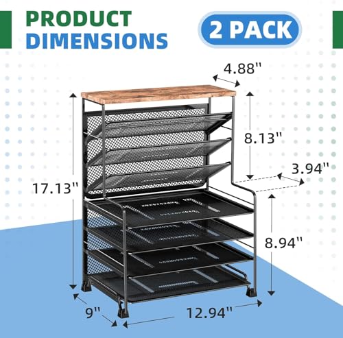 Simple Trending 7 Tier File Organizer and Office Desk Accessories for Office, Home or School, Black - color: 7 Tier Black