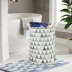 LANGYASHAN Laundry Basket Canvas Fabric Collapsible Organizer Basket for Storage Bin Toy Bins Gift Baskets Bedroom Clothes Children Nursery Hamper (Grey triangle) - color: Grey triangle