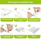 IBORING Drink Organizer for Fridge,Self Pushing Fridge Drink Organizer,Automatic Drink Dispenser for Fridge-Holds up to 15 Cans, 14.96inch, White - style: 3 Rows