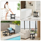 HIPS Shower Benches for Inside Shower, Shower Stool with Space-Efficient Storage Shelf, Waterproof Shower Chair Seat for Spa Bathroom(Black) - color: Black