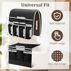 Bedside Caddy Organizer & Remote Control Holder for Couch, Non-Slip Armchair Caddy Storage with Multiple Pockets, TV Remote Holder for Bed, Sofa Armrest Organizer for Glasses Phone Magazine(2pcsBlack)
