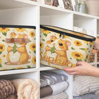 Custom Storage Basket with Name, Personalized Storage Bins with Zipper Lid, Foldable Fabric Storage Box Large capacity with Handle Sunflower Hamster - color: Option 23