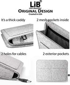 Lib Bedside Caddy, Original Design | Large Size 9.5" x 13.5" | Laptop Holder | 100% Handmade | College Room, Kids Bunk Bed, Hospital Bed | Night Hanging Storage Organizer (Light Gray)