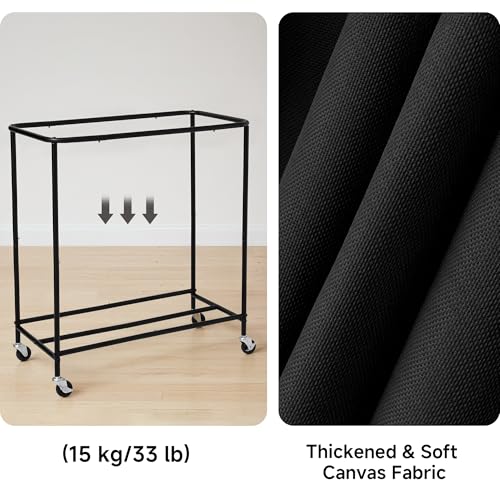StorageWorks 3 Section Laundry Hamper, Rolling Laundry Cart with Wheels and Handles, Laundry Room Double Sorter for Organizer and Storage, 31.7 Gal(120L), Black - color: Black, size: 120L(3-Section)