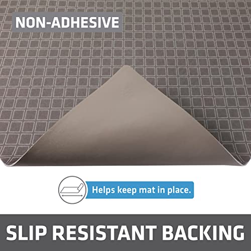 Drymate Premium XL Under Sink Mat, Waterproof Cabinet Protection Mats for Kitchen & Bathroom, Absorbent Shelf Liners, Slip-Resistant, Non-Adhesive, Machine Washable (USA Made)(24”x59”)(Taupe) - color: Taupe Diamond Squares, size: 24"W x 59"L