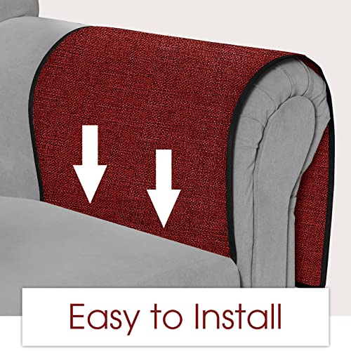 Joywell Remote Control Holder for Recliner Sofa Armrest Organizer Non Slip Armchair Caddy with 6 Pocket Storage for Magazine, Tablet, Phone, iPad, Burgundy - color: Burgundy, size: 19'' x 35''