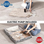 Hanging Vacuum Storage Bags, 4 Pack Hanging Storage Bags for Clothes With Electric Pump, Vacuum Sealed for Suits, Dress, Jackets (4 Long) - size: 4-Long-Epump
