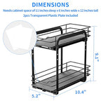 RCHYFEED Spice Organization for Cabinet, 2 Tier Pull Out Spice Rack for Seasoning Organizer, Height Adjustable Heavy Duty Metal Basket for Inside Cabinets & Pantry Closet(5.5" Wx10.5 Dx9.5 H) - size: 2 Tier-5.5''Wx10.5''Dx9.5''H
