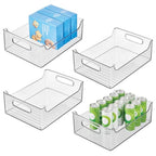 iDesign Stackable Clear Plastic Storage Bin, Kitchen Organizers for Fridge, Cabinet, or Pantry, 4-Pack - size: 14 x 10 x 5, style: Pack of 4