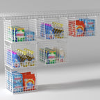 PUPPYCUTE 3 Pack Laundry Room Organization and Storage, Hanging Wire Basket for Laundry Closet Wire Shelves, Laundry Closet Organizers and Storage Basket, Heightened Version - size: For wire shelving-3 pcs extended