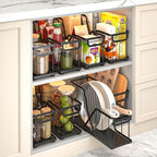 2 Pack Pull Out Cabinet Organizer for Cutting Board, Baking Sheet, Cookie Sheet, Sliding Rack for Bakeware & Trays, for Narrow Cabinet Space