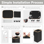 Goodpick Laundry Basket with Wheels, 100L Rolling Laundry Hamper with Lid Clothes Hampers with Removable Wash Bag Large Clothes Basket for Bedroom, Bathroom, Black - color: Black, size: 100L (17.3"L x 13"W x 29.5"H)