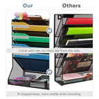 Jakyitvi File Organizer Wall Mounted 5 Tiers, Durable Adjustable Metal Vertical Hanging, Stable R-Shaped Bottom 4 Pull-Out Deviders to Sort File,Mail,Newspaper,Pen, Suitable for Office,Black - size: 5-Tire & Unilateral