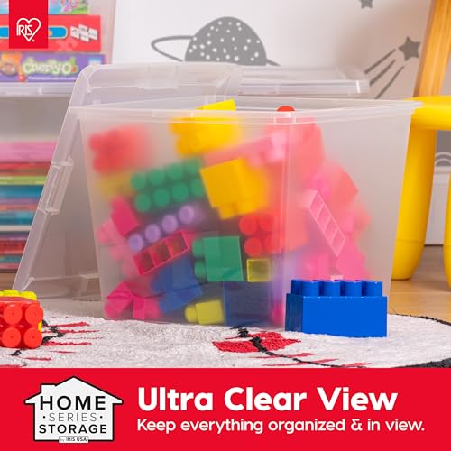 IRIS USA 4-Pack Storage Bins with Lids, 36 Quart, Clear Stackable Containers Box Organize Shoes Closet Shelves Clothes Blankets Towels - BPA-Free Plastic - size: 36 Qt, style: 4 Pack