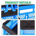 3-Pack Collapsible Storage Baskets, Stackable Plastic Crates with Handles for Freezer Organization, Grocery Shopping, RV Camping & Home Storage, Holds 20 lbs Each, Folds Flat to 1.7"