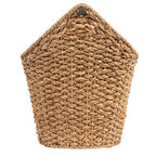 Creative Co-Op Bankuan Braided Oval Toilet Paper Basket with Wood Bar - color: Natural