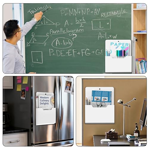 DALTACK Magnetic File Holder, Magnetic Mail and Paper Organizer for File Cabinets, Refrigerators or Wall, Large PP File Pocket for Letters, Documents, Magazines and Folders, 2 Pack