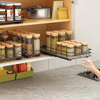 BOIVSHI Pull Out Spice Rack Organizer for Cabinet, Heavy Duty Slide Out Spice Rack Organizer for Kitchen Cabinets and Pantry, Fits Spices, Sauces, Canned Food (6.5''Wx10.5''Dx2.5''H) - size: 1 Tier,6.5''Wx10.5''Dx2.5''H