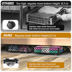 NADAMOO Large Under Bed Storage with Wheels, Low Profile Rolling Under Bed Storage Containers，Foldable Metal Under the Bed Organizer Bins for Bedroom，1 Pack - style: Pack of 1