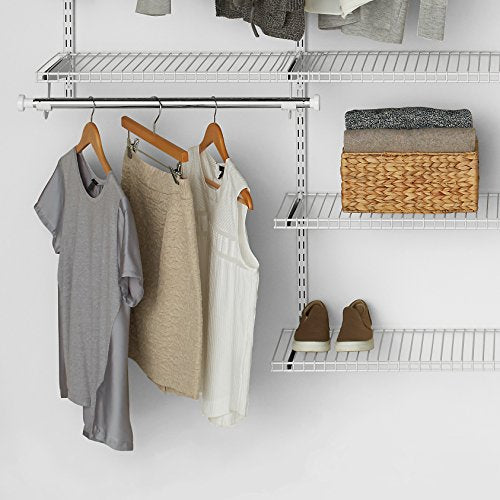 Rubbermaid Configurations 26" Shelving Kit, Set of 2 Shelves (Uprights not included), White, Expandable, Organization for Home/Laundry/Bathroom/Mudroom/Pantry/Linen Closet/Garage - style: Wire Shelf