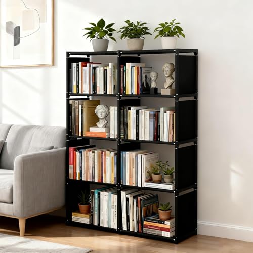 8-Compartment Storage Rack – Tool-Free Assembly, Suitable for bedrooms, Closets, and Small Spaces; a Great Helper for organizing Children's Clothes and Nurseries. (Black-8) - color: Black-8