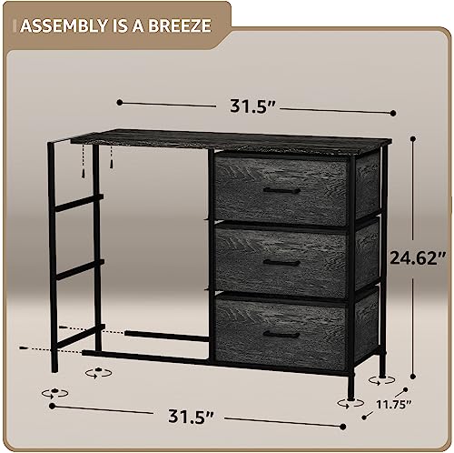 Sorbus Dresser with 6 Faux Wood Drawers - Chest Organizer Unit with Steel Frame Wood Top & Handle Easy Pull Fabric Bins for Clothes - Storage Furniture for Bedroom, Hallway, Living Room & Closet - color: Gray Wood, style: 6 Drawer
