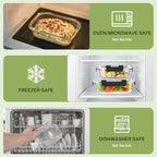 8 Pack Borosilicate Glass Food Storage Containers with Lids, Glass Meal Prep Containers, Airtight Bento Lunch Boxes with Snap Locks, Oven, Freezer and Dishwasher Safe, BPA Free, Kitchen Storage Set - color: Deep Black