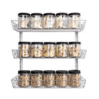 SWOMMOLY Adjustable Wall Mount Spice Rack, 3-Tier Dual-use (Multi-use) Organizer, Silver - color: Silver, size: 3-Tier