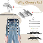 Pants Hangers with Clips,Space Saving Hanging Closet Organizer-6 Tiers Skirt Hangers with 360° Swivel Hook,Closet Organizer-Clothes Hangers- College Dorm Essentials Apartment Essentials- 6 Pack - size: 6 pack