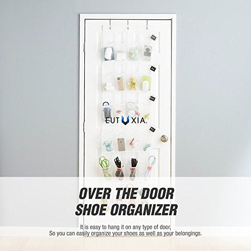 Over the Door Shoe Organizer [White/Clear] - size: 1 PK