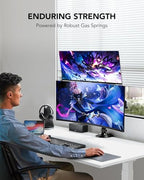 HUANUO 17-32 Inch Dual Monitor Stand, Vertical Dual Monitor Mount, Monitor Stand 2 Monitors, Ergonomic Adjustable Tilt/Swivel/Rotate, Weight Max 19.8 lbs, VESA 75/100mm