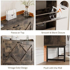 Nicetree Shoe Cabinet with 2 Flip Drawers, Freestanding Shoe Storage Cabinet with Metal Legs, Farmhouse Shoe Organizer for Entryway, Foyer, Hallway - color: Chestnut, style: 2-Drawers