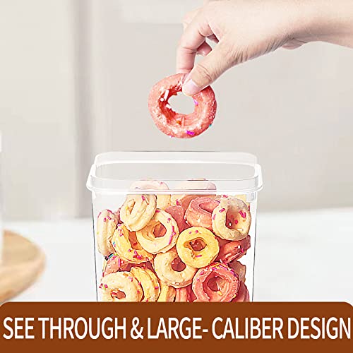 PRAKI Airtight Food Storage Containers with Lids, 12PCS Plastic Kitchen Storage Containers for Pantry Organizers and Storage - Cereal, Rice, Flour and Sugar Containers with Labels & Marker - color: Black-12 Piece