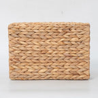 Water Hyacinth Storage Basket - Small Rustic Rectangle Woven basket Organizer with Handle for Home & Office Decor (Hyacinth) - style: Hyacinth
