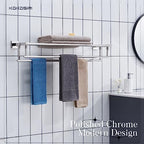 KOKOSIRI Bathroom Towel Rack Towel Holder 32 Inches Bath Towel Shelf with Double Towel Bars Wall Mounted, Polished Chrome Stainless Steel B6005CH-L32 - color: Polished Chrome, size: 32 Inch