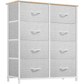 YITAHOME Dresser for Bedroom, Fabric Dresser with 8 Drawers, Storage Tower Unit, Chest of Drawers for Living Room, Hallway, Closets - color: Light Grey-white Handle(new 2025), style: 8-Drawer