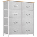 YITAHOME Dresser for Bedroom, Fabric Dresser with 8 Drawers, Storage Tower Unit, Chest of Drawers for Living Room, Hallway, Closets - color: Light Grey-white Handle(new 2025), style: 8-Drawer