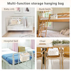 Mkono Bedside Caddy Hanging Organizer, Boho Macrame Storage with Fixed Straps and Hooks, 4 Pockets Holder Remote Magazine Accessories for Home Loft Bunk Bed, Dorm, Hospital Beds