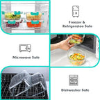 VERONES 30 Pieces Glass Meal Prep Containers Set, Stackable Glass Food Storage Containers with Lids-Airtight Lunch Containers，for Microwave, Oven, Freezer & Dishwasher,Green - color: Green