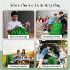 Nylon XL Laundry Bag - Locking Drawstring Closure, Machine Washable, These Large Bags Will Fit a Laundry Basket and Strong Enough to Carry up to Two Loads of Clothes (Green | 30" x 40") - color: Green, size: 30" x 40"