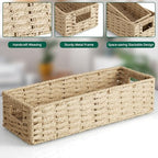 dreamkey Set of 2 Wicker Toilet Paper Storage Baskets, Hand-Woven Paper Rope Bathroom Organizer for Toilet Tank Top & Countertop, Decorative Nesting Baskets with Handles, Beige - style: Paper Rope