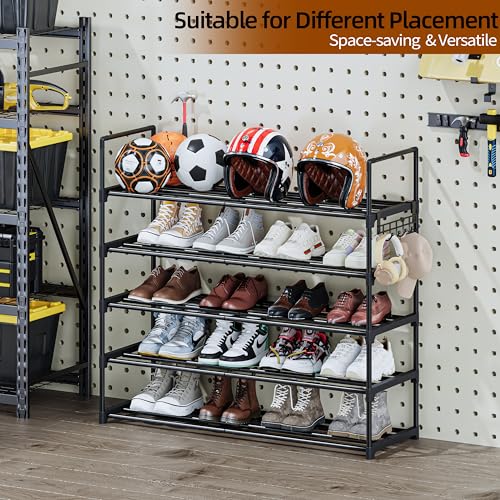 Shoe Rack - 5-Tier Shoe Organizer, Sturdy Shoe Storage Shelf, Perfect for Front Door Entrance, Closet & Entryway, Easy to Assemble, DIY Layering Options (L - 5 Tier) - size: 5 Tiers