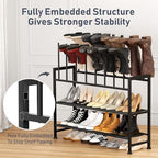 DIMJ Boot Rack 4-Tier - Black Metal Boot Storage Rack for Tall Boots Organizer Tall Boots, Multiuse Shoe Rack for Boots, Sneakers, High-Heel, Entryway, Fits 8 Pairs - size: 4 Tier - 8 Pairs