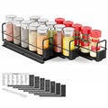 SpaceAid Pull Out Spice Rack Organizer for Cabinet, Heavy Duty Slide Out Seasoning Kitchen Organizer, Cabinet Organizer, with Labels, 7.7" W x10.75 D x4 H, 3 Drawers 1-Tier - style: Three 2"W Drawers, 1-Tier