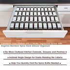 Bamboo Spice Rack Drawer Organizer - 8 Pieces Set- 10" Wide Per Piece - Combine Pieces Into 20" Wide Rack (10" or 20") - size: 20"